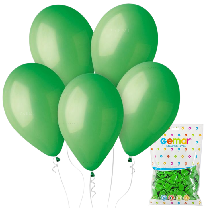 Balony lateksowe zielone 5szt. zieleń 12″