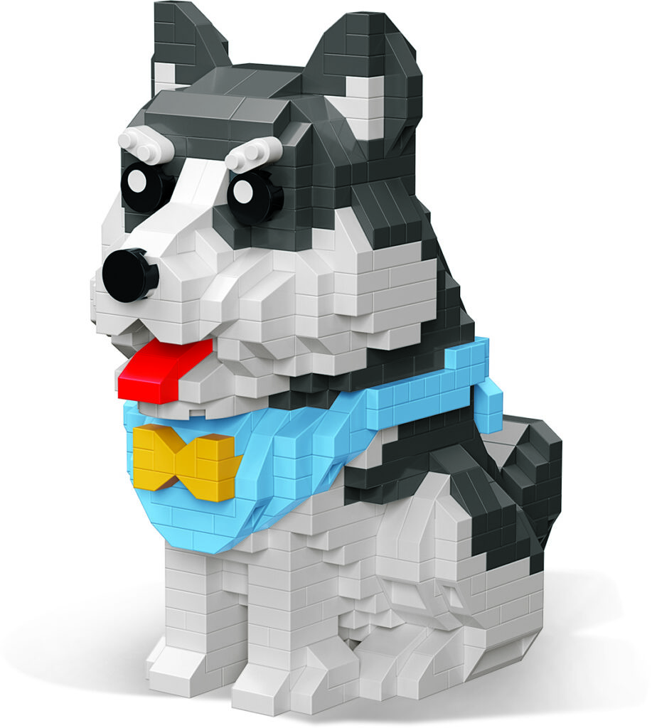 Klocki konstrukcyjne Pies Husky 3D zestaw 796el.