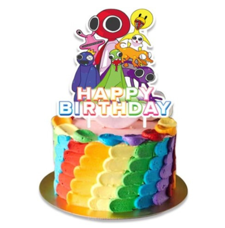 Toppery na tort Rainbow Friends 1szt. urodziny dekoracja