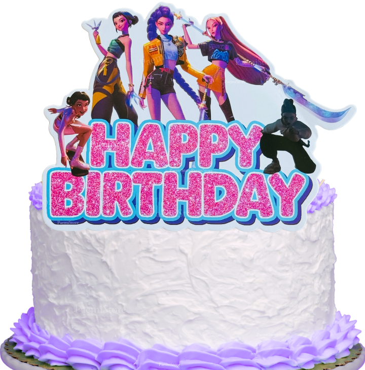 Topper na tort K-pop Demon Hunters 1szt. Huntrix Saja Boys