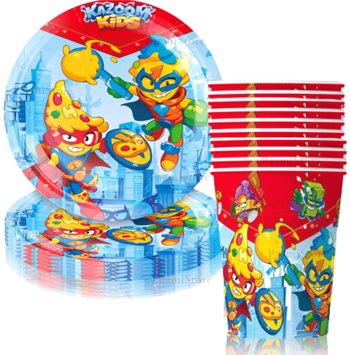 Kubki talerzyki Super Things Zings zestaw 20szt.