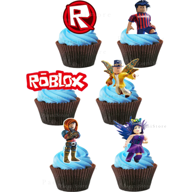 Toppery pikery na tort muffinki babeczki Roblox 6szt. urodziny dekoracja