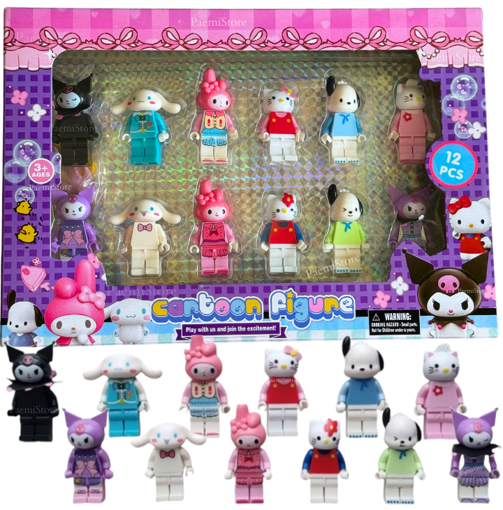 Figurki klocki Sanrio 12szt. Kuromi Hello Kitty