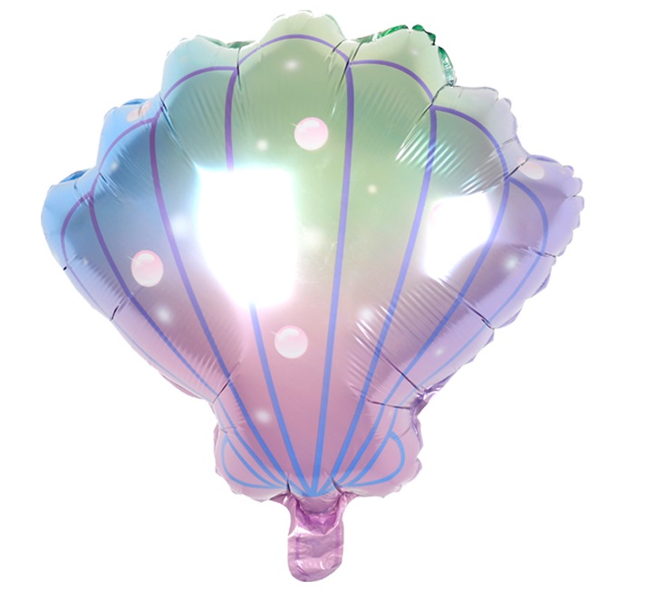 Balon foliowy Syrenka Muszelka dwustronny urodziny dekoracja 1szt.