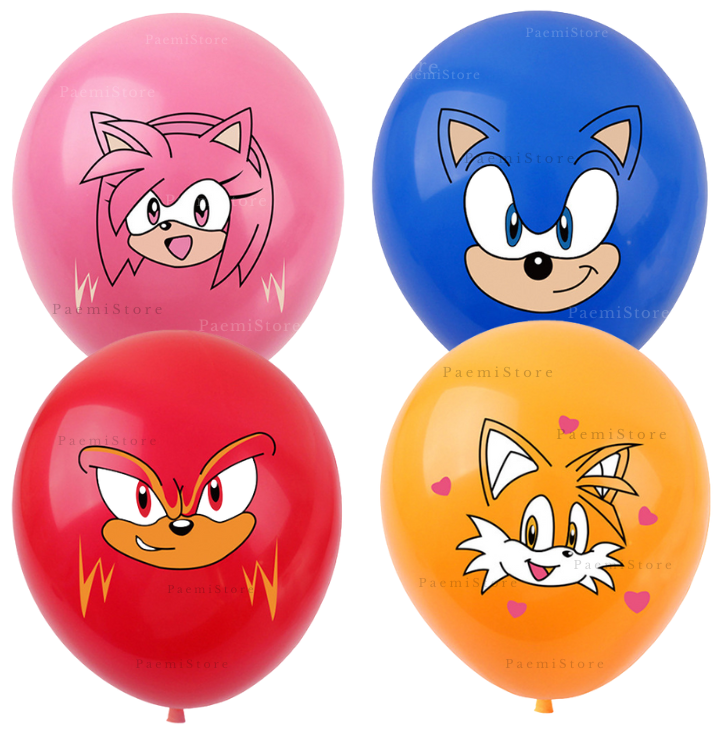 Balony lateksowe Sonic 12szt. urodziny dekoracja