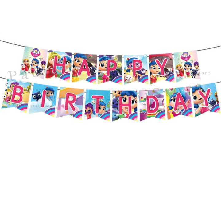 Zestaw urodzinowy Girlanda balony topper toppery pikery True i Tęczowe Królestwo zestaw 44szt.