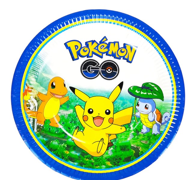 Talerzyki Pokemon Go 10szt. Pikachu Pokeball urodziny dekoracja