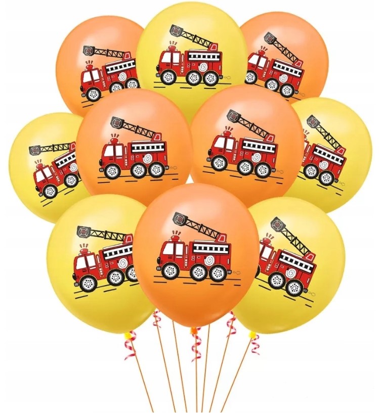 Balony lateksowe Pojazdy Służbowe 10szt. urodziny dekoracja