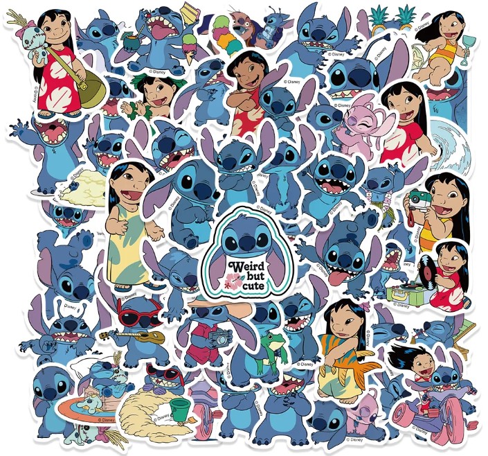 Naklejki wodoodporne Stitch Lilo&Stitch zestaw 50szt.