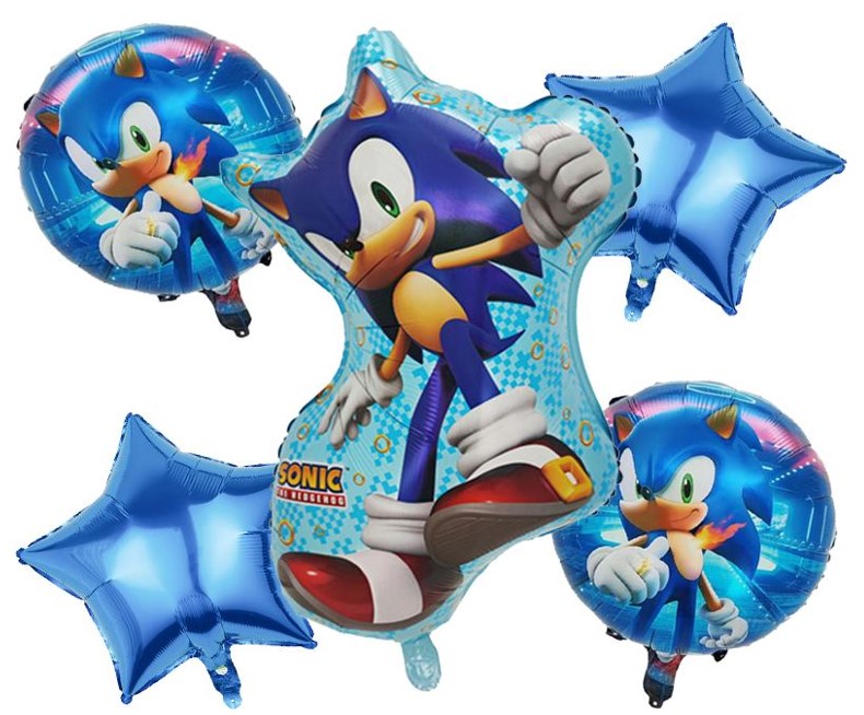 Balony foliowe zestaw Sonic 69cm urodziny dekoracja 5szt.