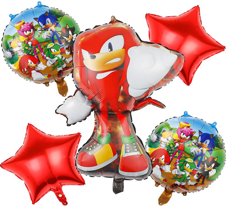 Balony foliowe zestaw Sonic Knuckles 90cm urodziny dekoracja 5szt.