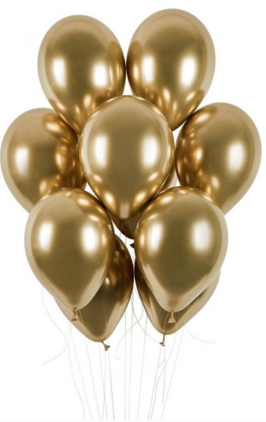 Balony lateksowe złote 5szt. metaliczne 13″