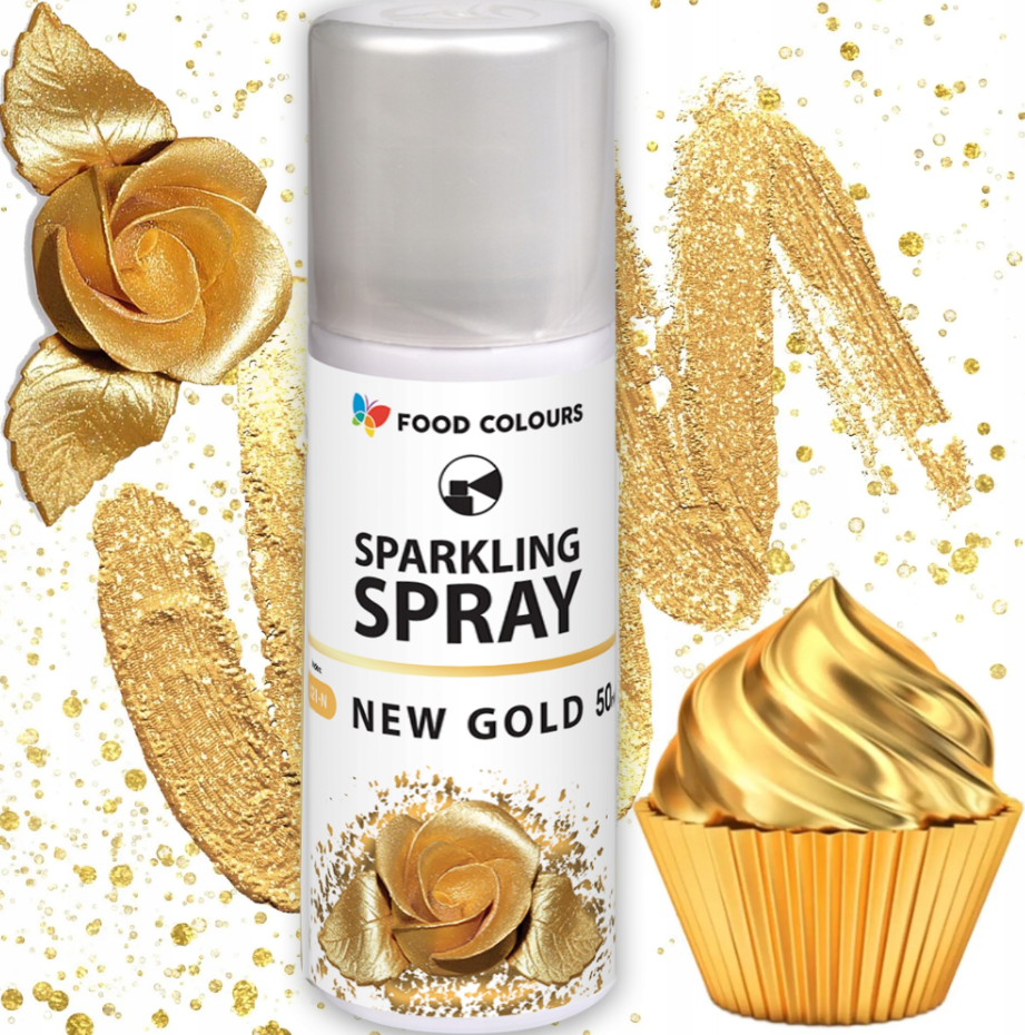Barwnik spożywczy złoty brokat 50ml spray sprej