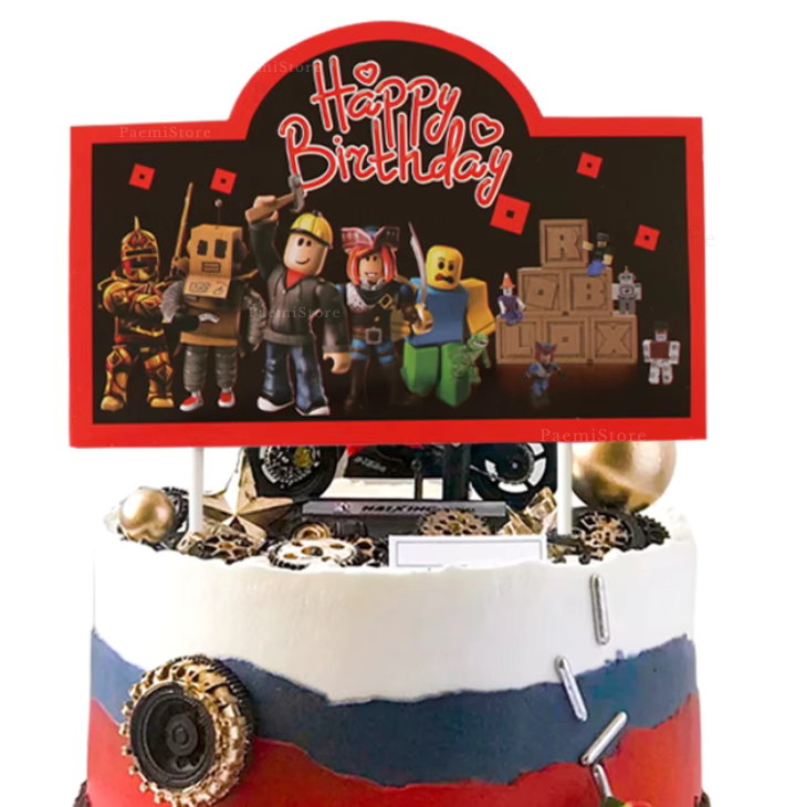 Topper na tort Roblox 1szt. urodziny dekoracja