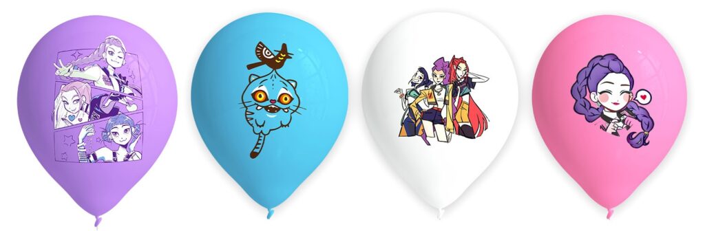 Balony lateksowe K-pop Demon Hunters zestaw 16szt. Huntrix Saja Boys