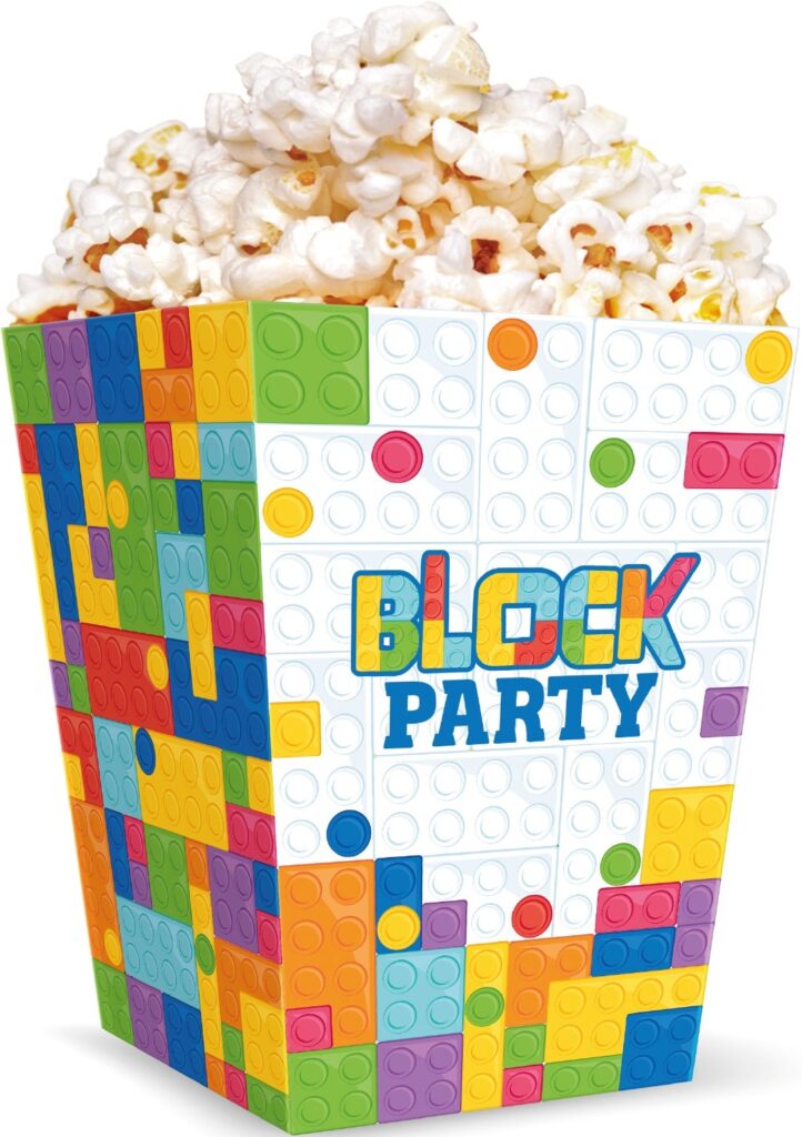 Pudełka na przekąski popcorn chipsy 6szt. klocki