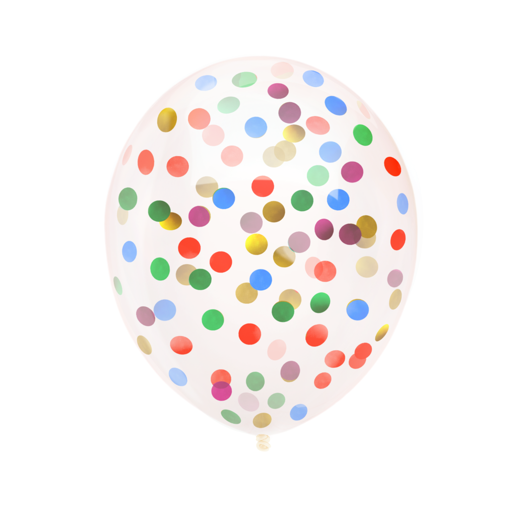 Balon lateksowe konfetti kolorowe 5szt. gumowe 30cm wielokolorowe