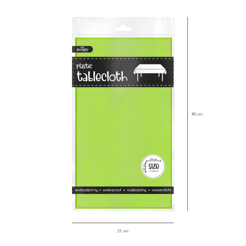 Obrus foliowy zielony 274x137cm urodziny dekoracja wodoodporny