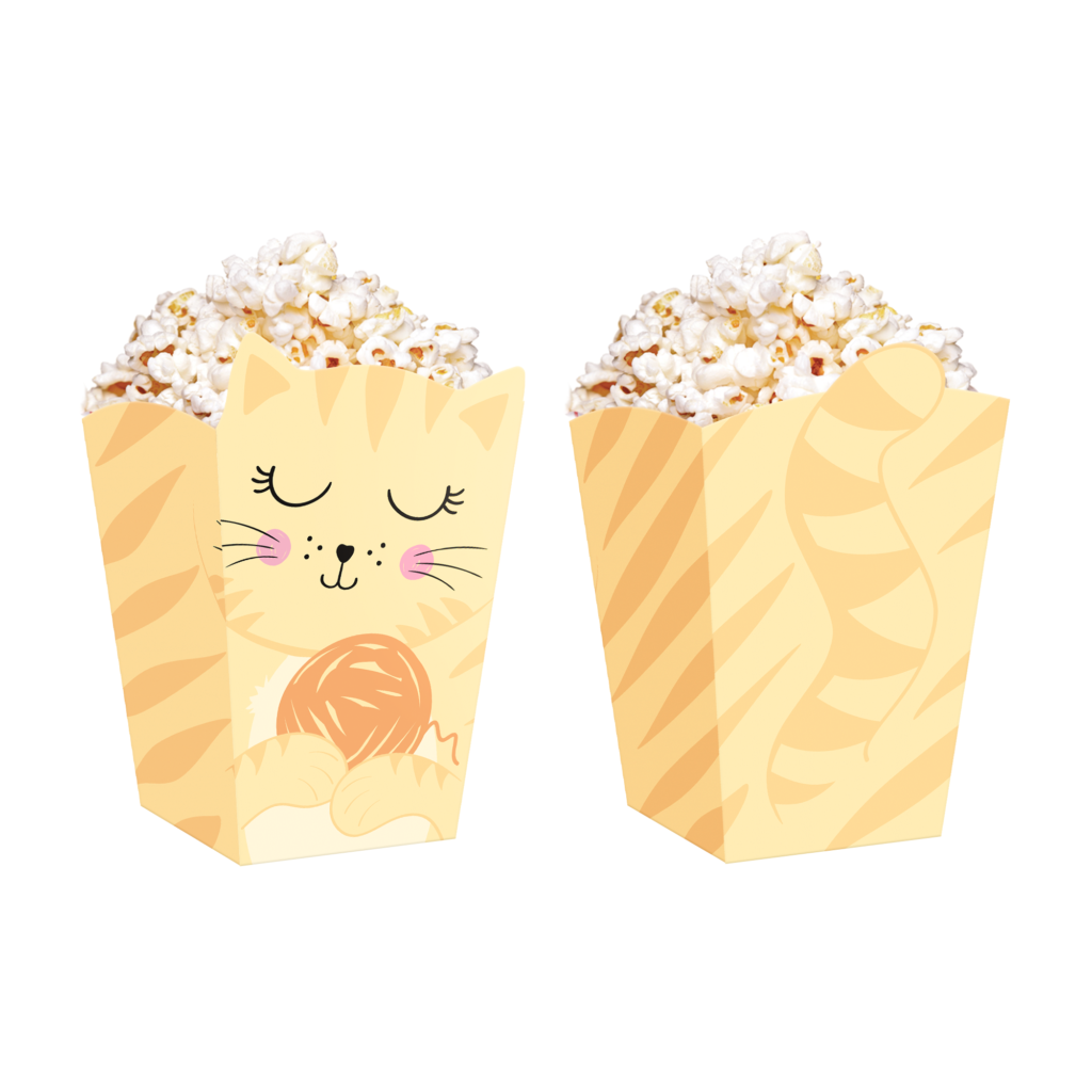 Pudełka na przekąski popcorn chipsy 6szt. kotki