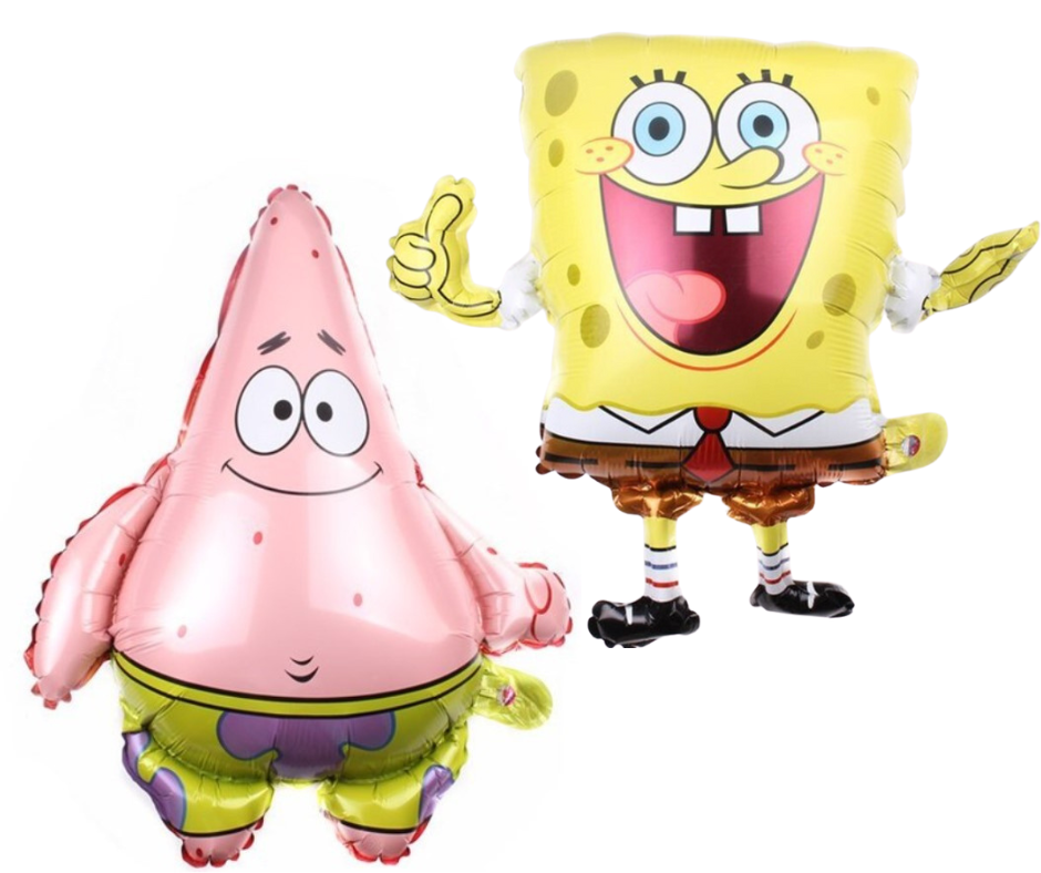 Balony foliowe zestaw Spongebob Patryk urodziny dekoracja 2szt.