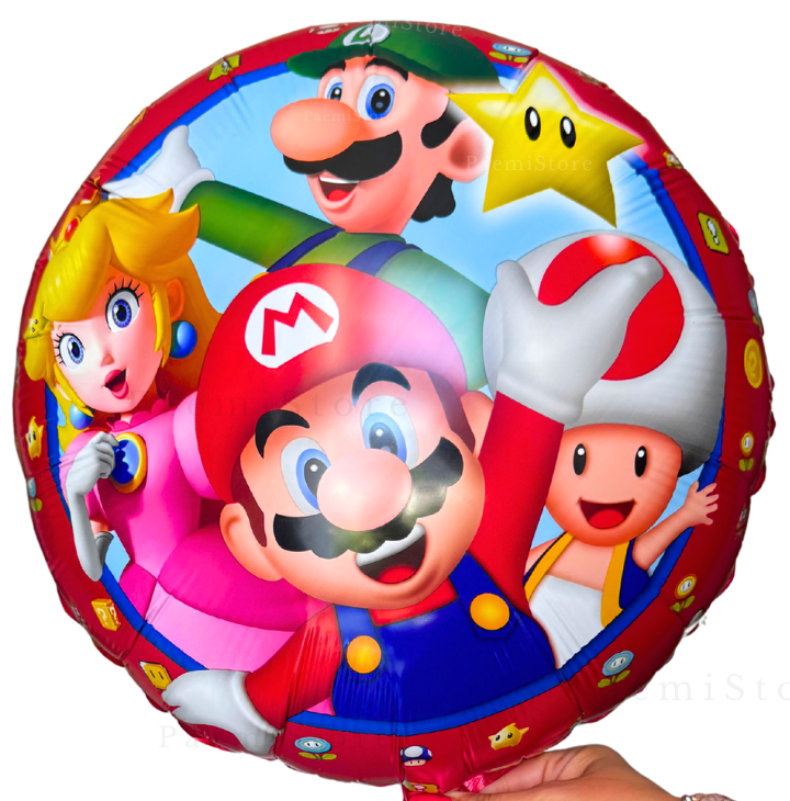 Balon foliowy Mario Luigi 45cm okrągły dwustronny