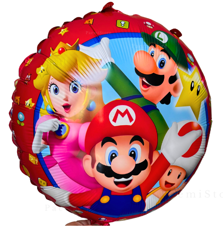 Balon foliowy Mario Luigi 45cm okrągły dwustronny