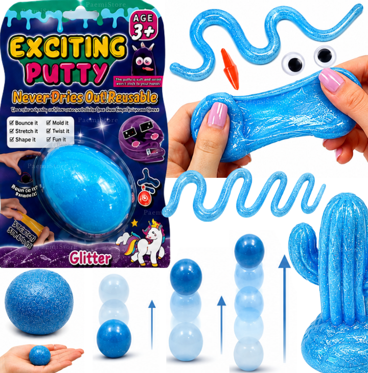 Slime jajko masa plastyczna brokatowa gniotek sprytna plastelina