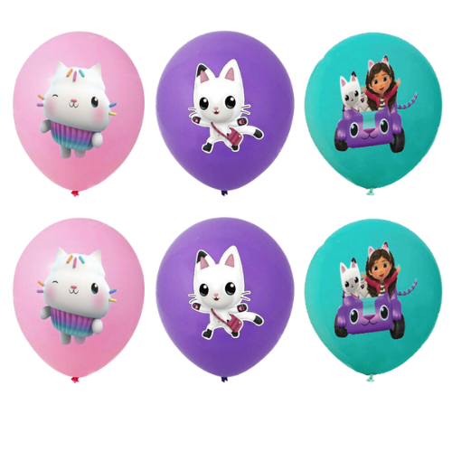 Balony lateksowe Koci Domek Gabi zestaw 9szt. Kot Panduś