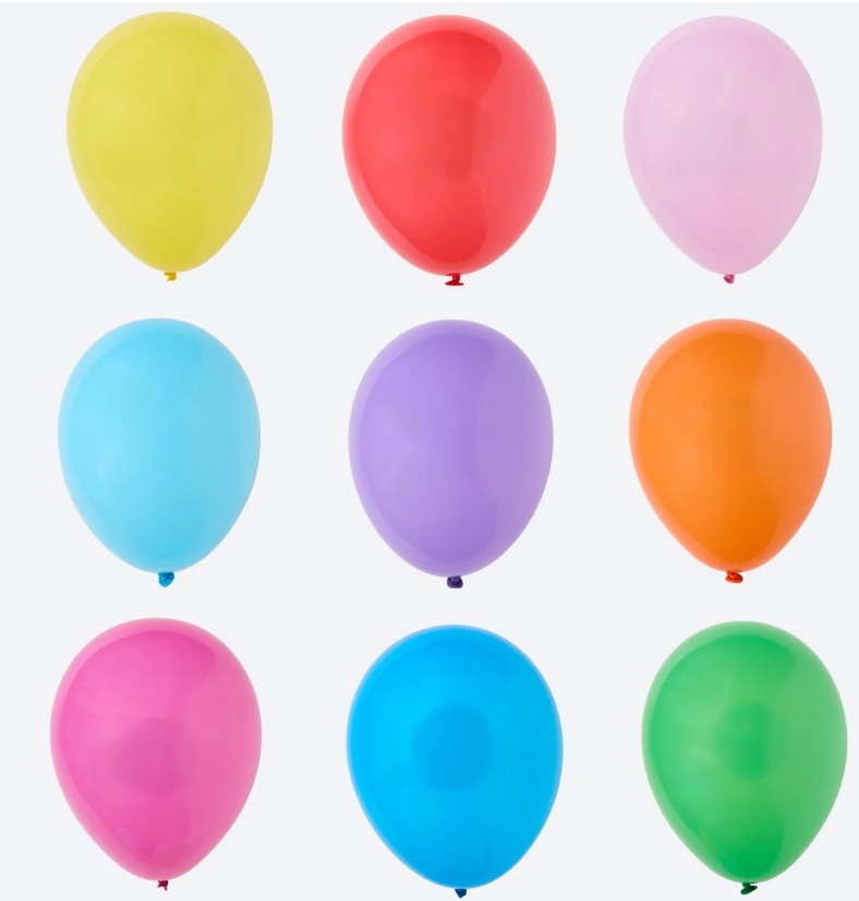 Balony lateksowe wielokolorowe 70szt. mix zestaw 26cm