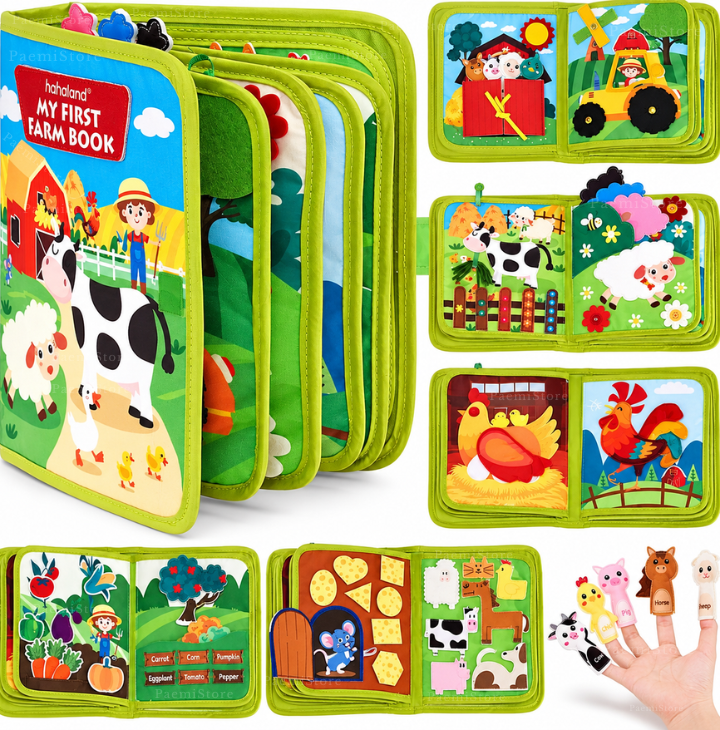 Książeczka sensoryczna manipulacyjna Montessori farma zabawka edukacyjna