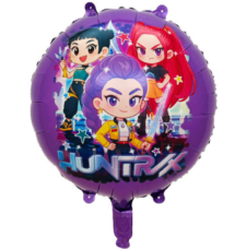 Balon foliowy Huntrix 45cm K-pop Demon Hunters okrągły dwustronny Saja Boys