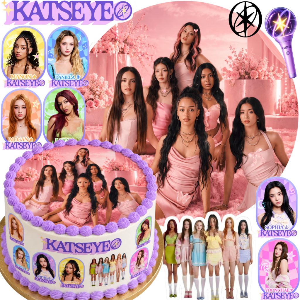 Opłatek waflowy na tort Katseye zestaw 11szt. Zespół K-Pop
