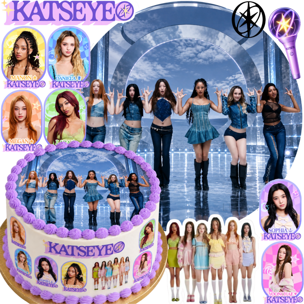 Opłatek waflowy na tort Katseye zestaw 11szt. Zespół K-Pop