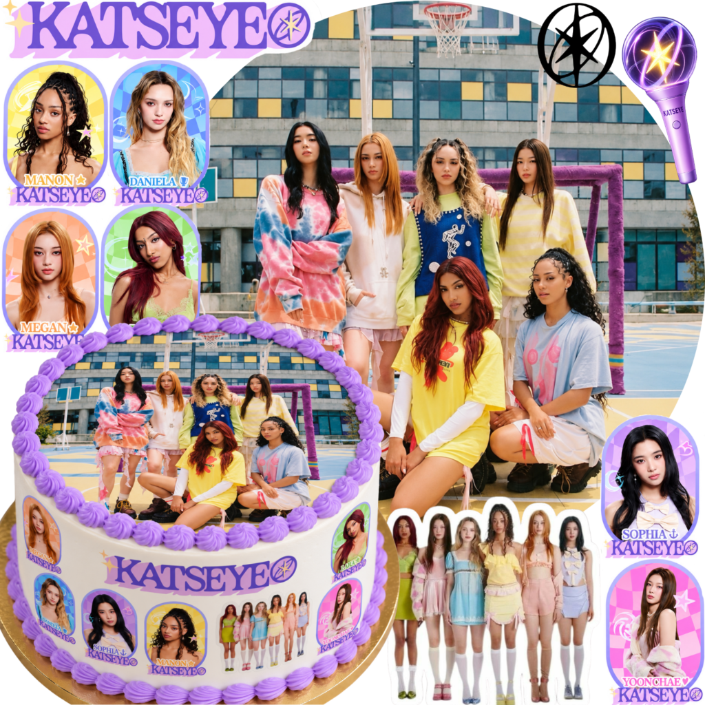 Opłatek waflowy na tort Katseye zestaw 11szt. Zespół K-Pop