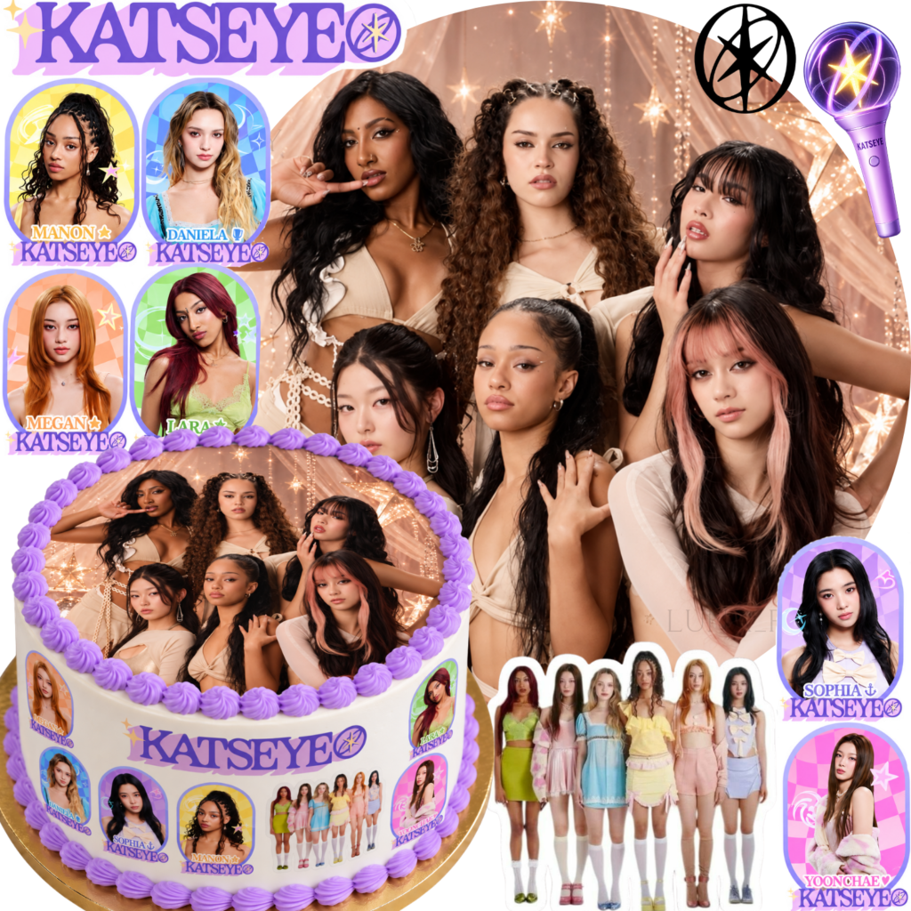 Opłatek waflowy na tort Katseye zestaw 11szt. Zespół K-Pop