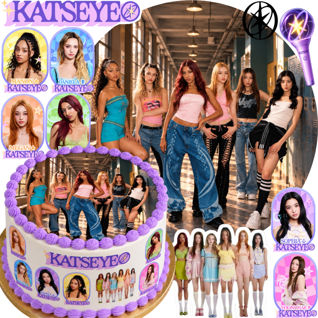 Opłatek waflowy na tort Katseye zestaw 11szt. Zespół K-Pop